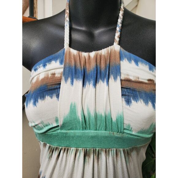 Neiman Marcus Women Multicolor Viscose Halter Neck Sleeveless Long Maxi Dress XS - Picture 10 of 11